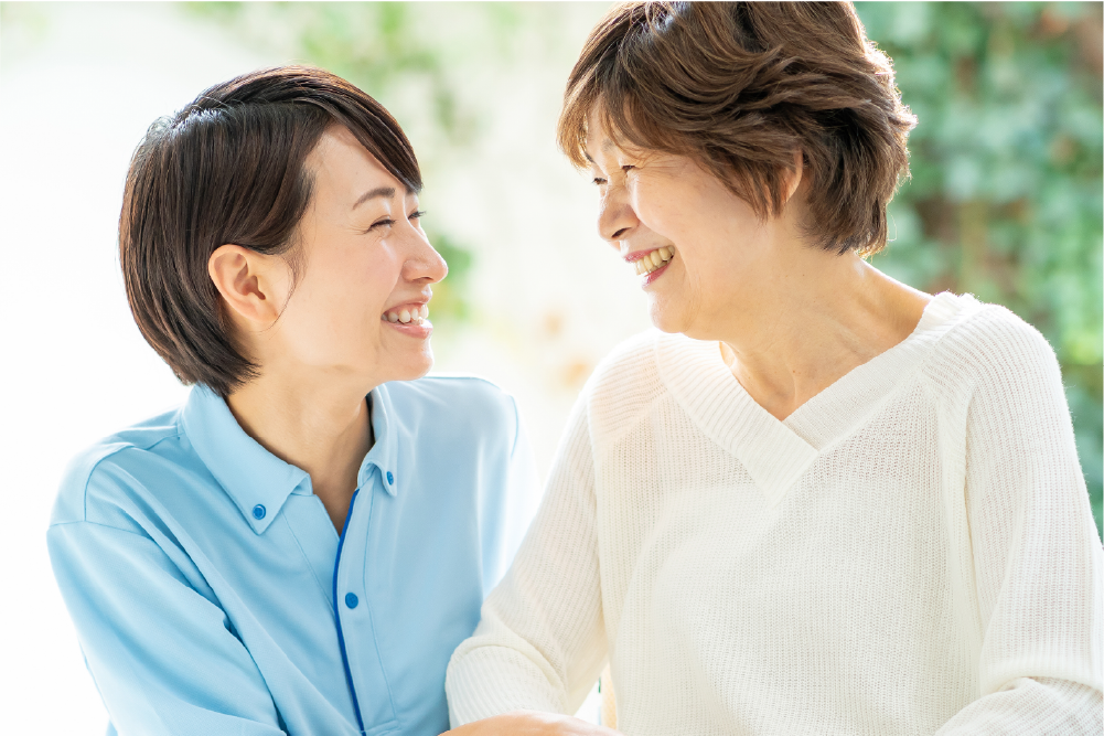 親子で話す様子